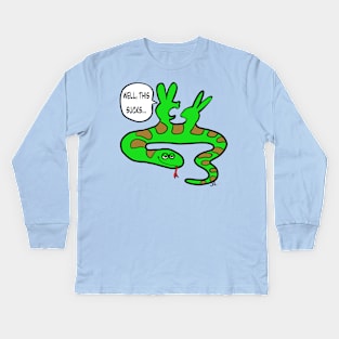 Well this sucks rabbit snake Kids Long Sleeve T-Shirt